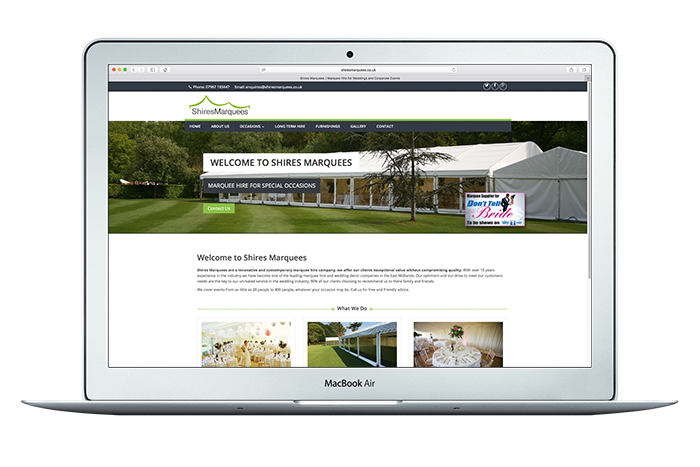 Shires Marquees Responsive Website